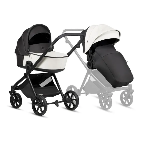 Коляска 2 в 1 Tutis Mio 3+ Leather Silver Grey