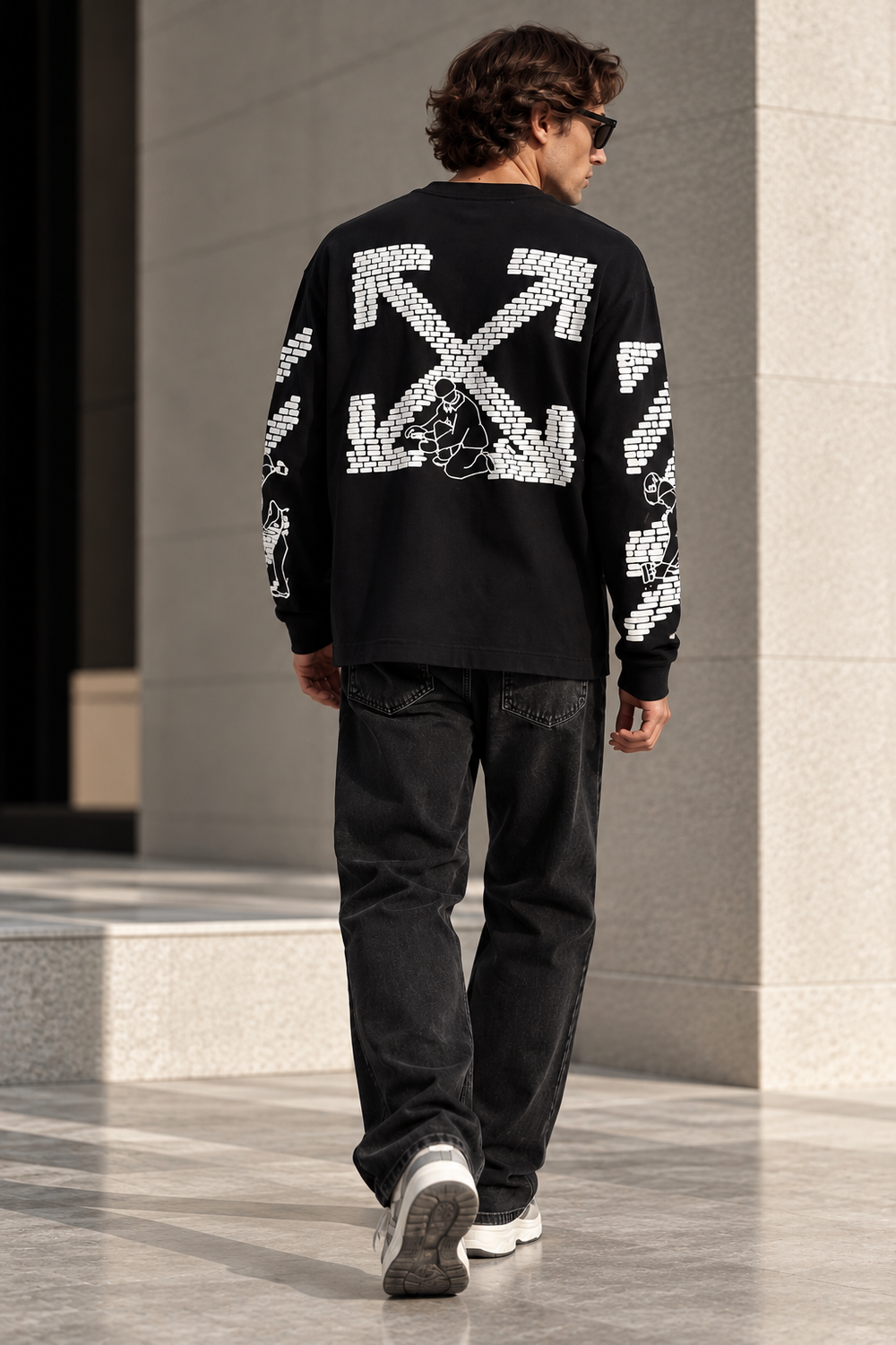 Хлопковый лонгслив Off White, M