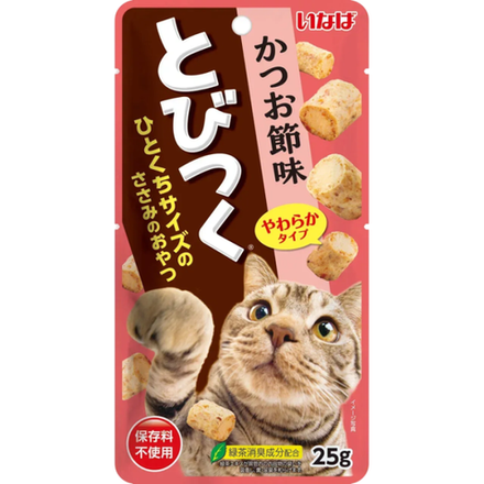 Лакомство запеченное Inaba Tobitsuku для кошек со вкусом кацуобуси - 25 гр