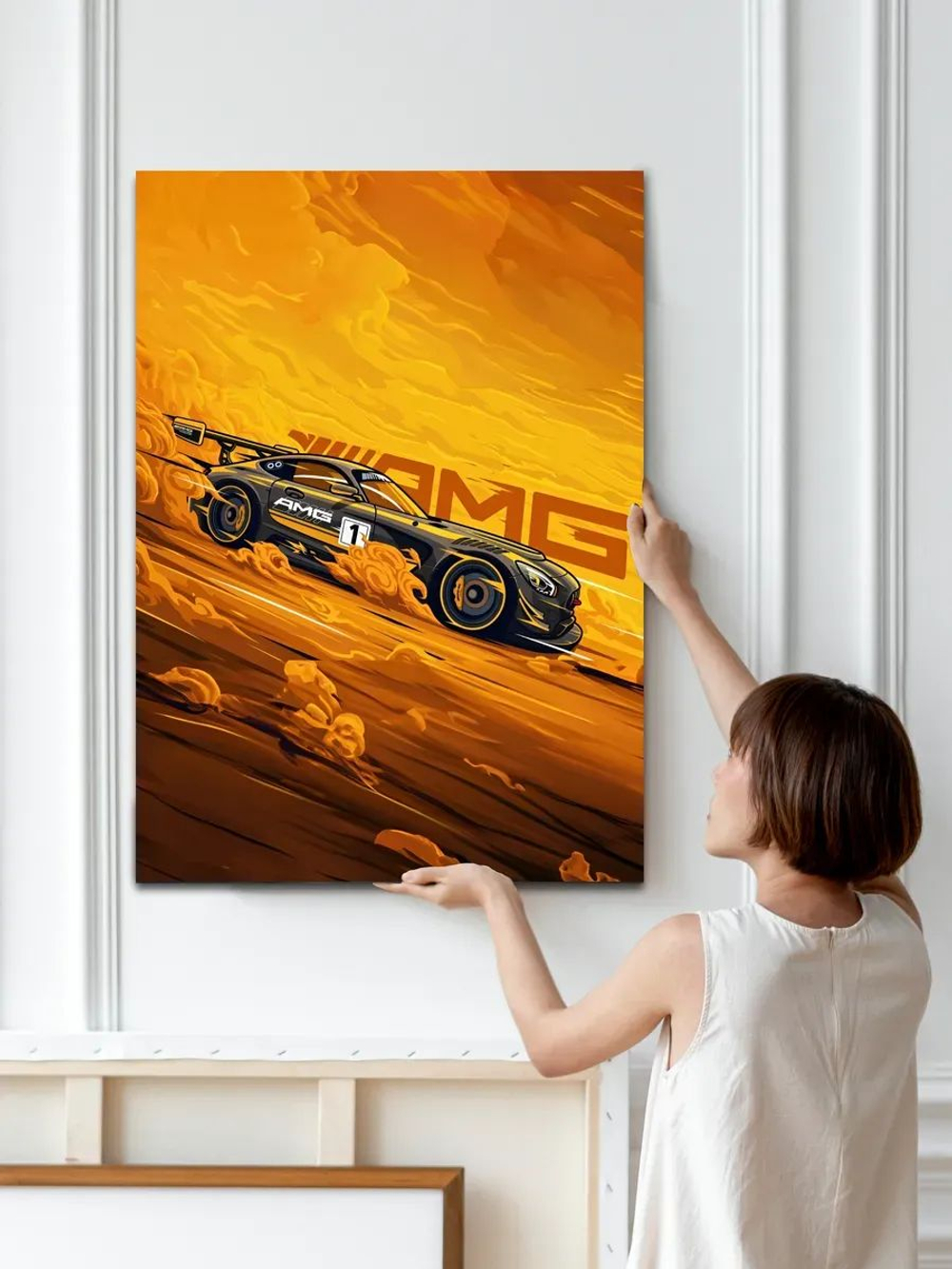 Картина на стену "Mersedes-Benz GT AMG" 30х40см 1шт.