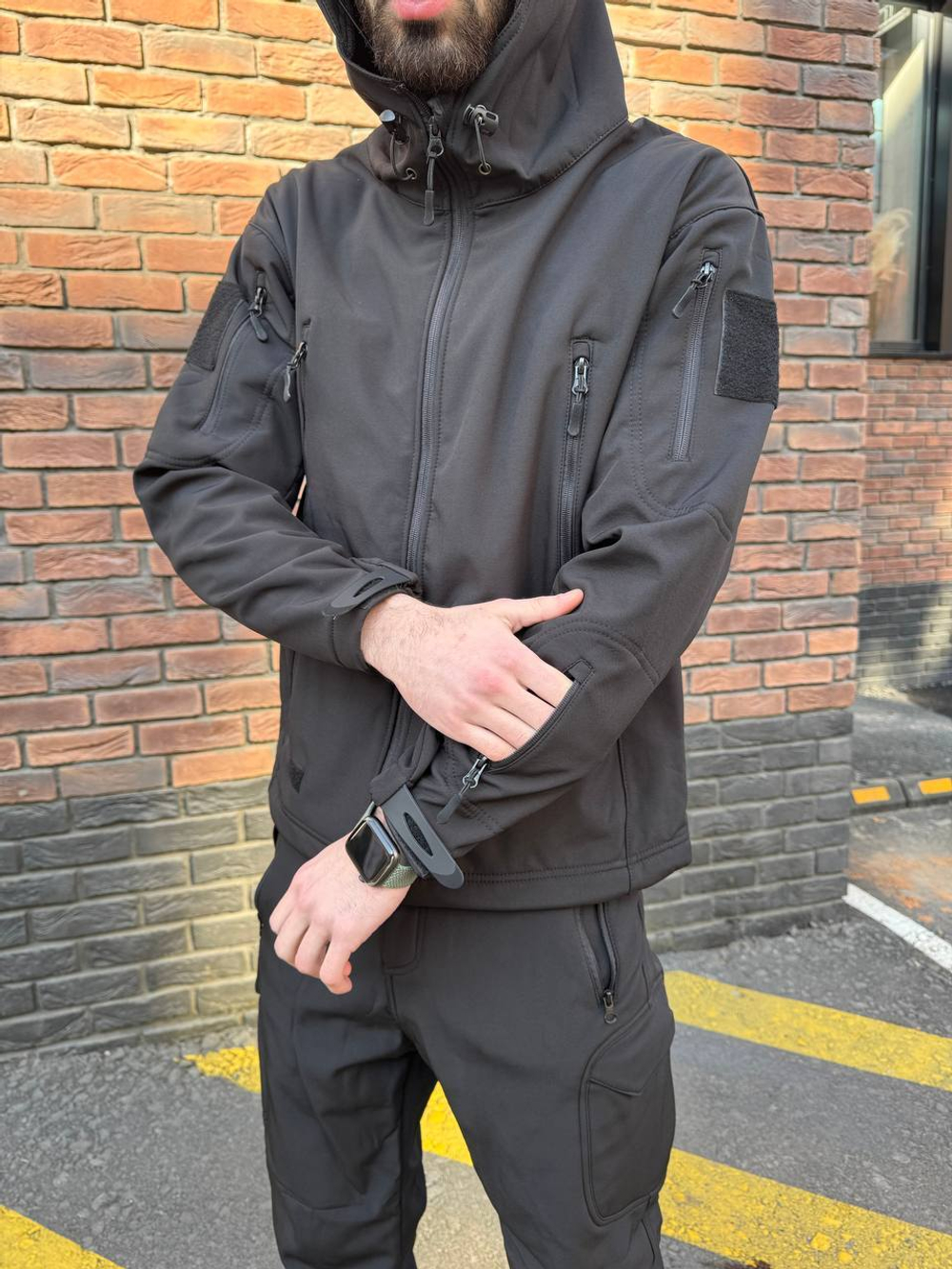Тактический демисезонный костюм / softshell / чёрный