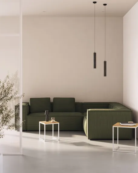 Угловой 4-х местный диван Blok серый вельвет 320 x 230 cm