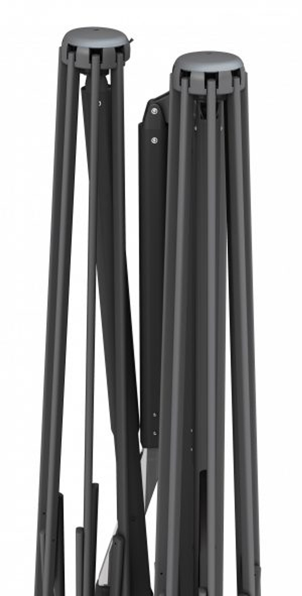 Зонт профессиональный двухкупольный 3.5х7.5 м Scolaro Galaxia Dual T Carbon, антрацит, слоновая кость