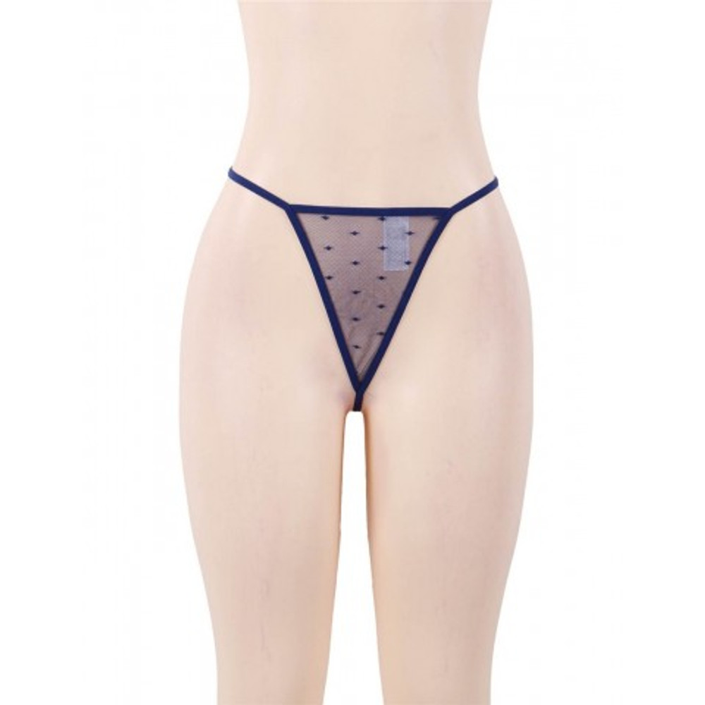 Сексуальное синее белье с подвязками и стрингами (размер 3XL-4XL)