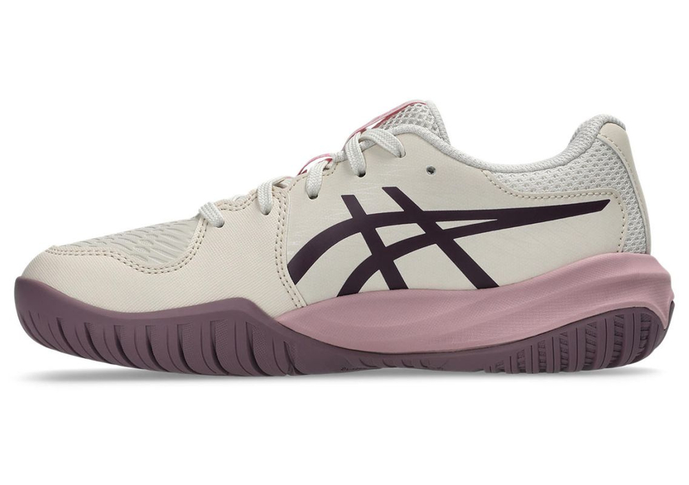 Детские теннисные кроссовки Asics Gel-Resolution X GS - soft oat/dark aubergine