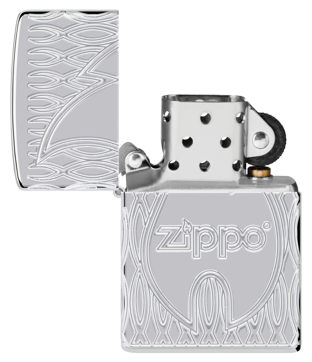 Зажигалка Zippo Armor® с покрытием High Polish Chrome, латунь/сталь, серебристая, 38x13x57 мм
