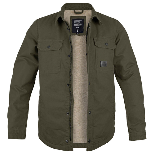 Куртка Vintage Industries Dean Sherpa Jacket - Dark Oliv