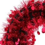 Венок декоративный TINSEL «Изящный блеск» 38 см, Красный