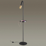 4240/1F HIGHTECH ODL21 381 черн/зол/металл Напольн.св-ник c выкл, USB IP20 LED GU10 max 10W MEHARI