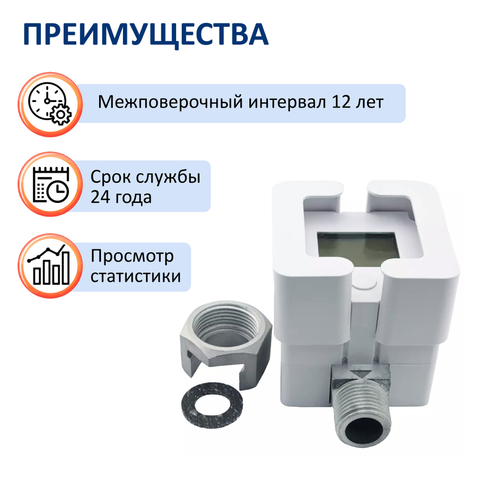 Счетчик газа СГБ-3,2 гайка-штуцер, белый