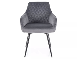 Стул SIGNAL MARLO Velvet Bluvel 14 серый/черный, поворотный