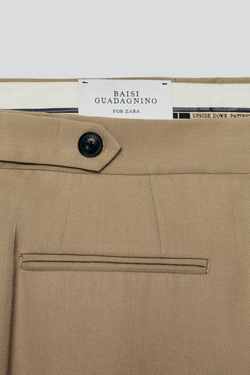 ZARA X BAISI GUADAGNINO КОСТЮМНЫЕ БРЮКИ СВОБОДНОГО КРОЯ, ХАКИ