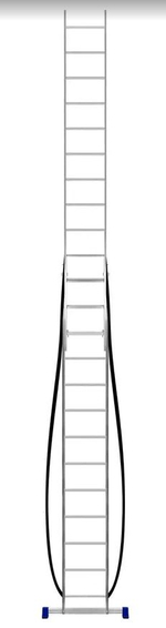 Лестница алюмин.  2секц* 13ступеней (3,69м-6,15м) / МОНТАЖНИК
