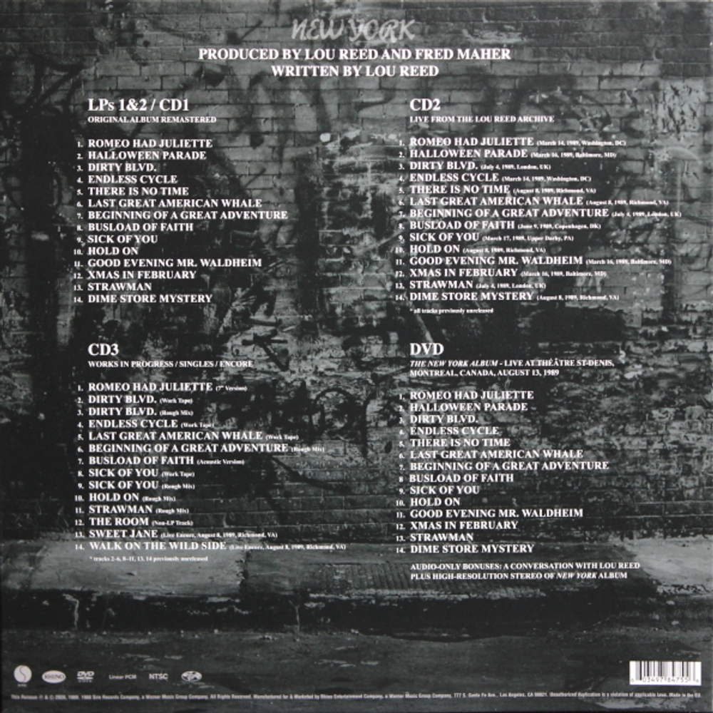 Lou Reed / New York (Deluxe Edition)(2LP+3CD+DVD)