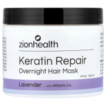 Zion Health, ночная маска для волос с кератином, лаванда, 120 мл (4 жидк. унции)