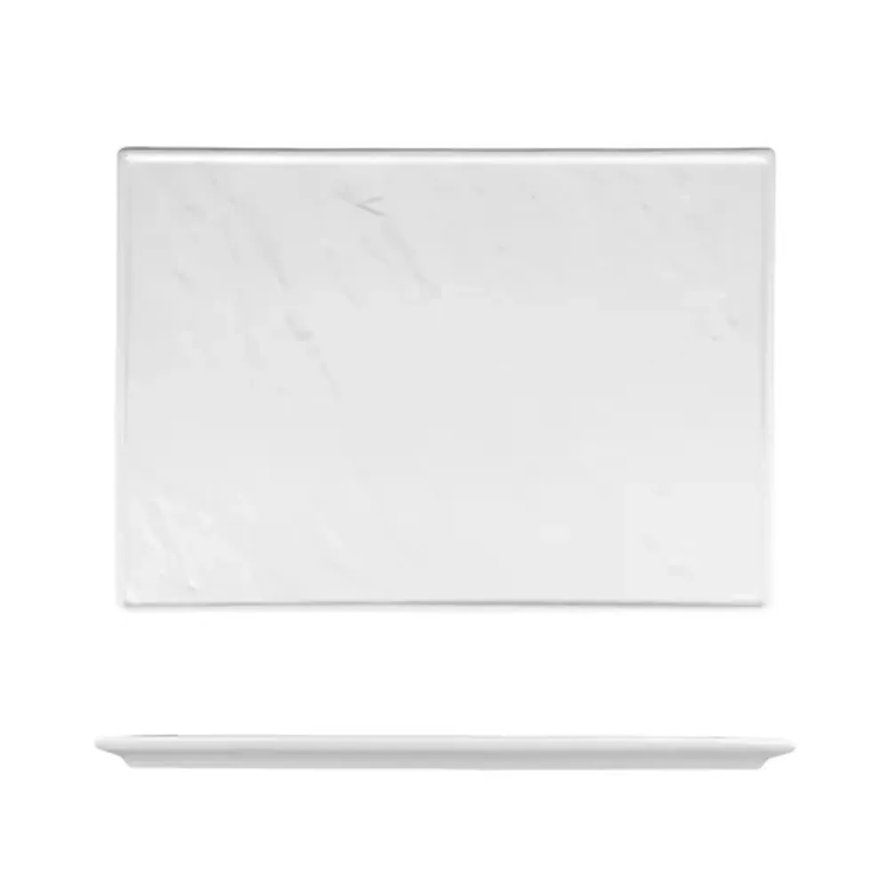 Блюдо прямоугольное 36*25,5 см h2 см Relief белое фарфор P.L. Proff Cuisine [1]