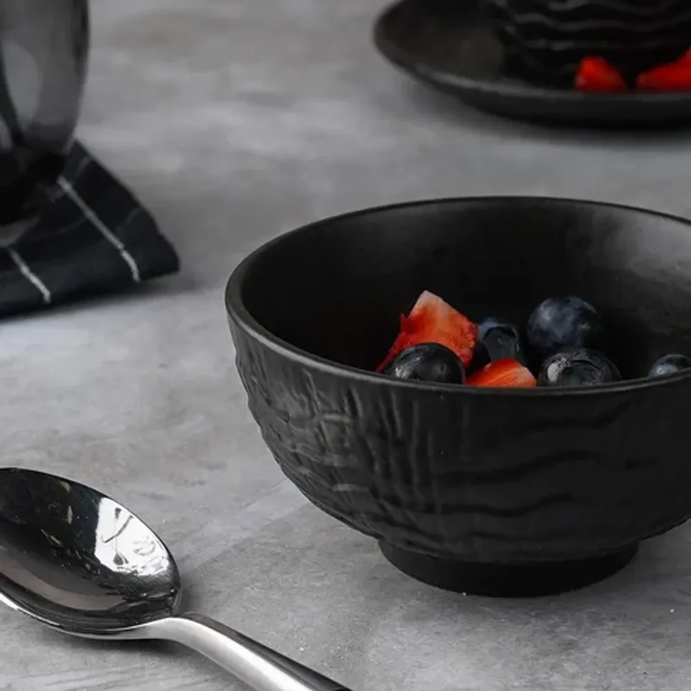 Соусник 150 мл d 9,8 см h5 см круглый емкость для закусок фарфор Black Raw Wood P.L. [4]
