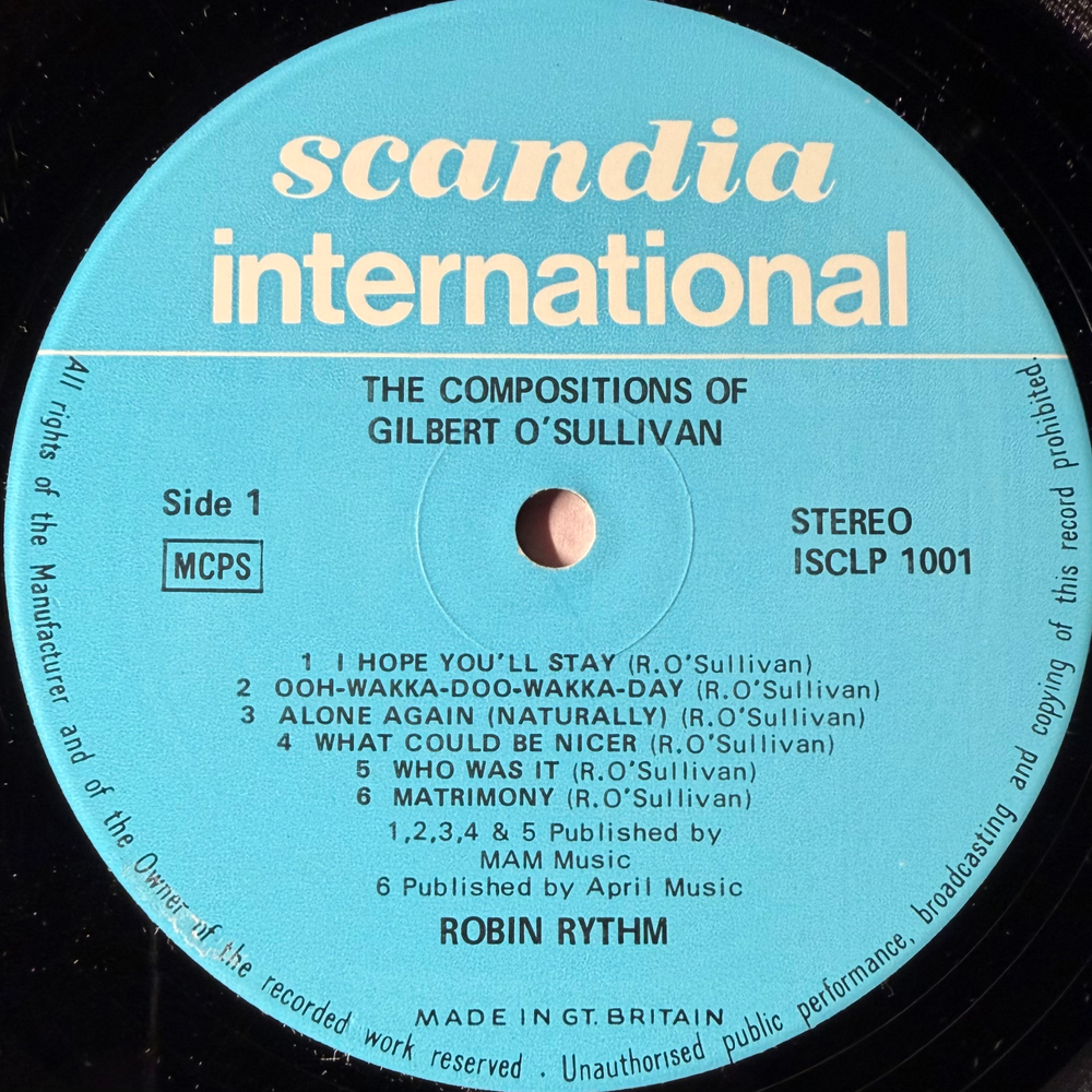 Robin Rythm – The Compositions Of Gilbert O'Sullivan (Англия)
