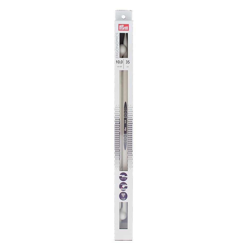 Спицы прямые, Prym Ergonomics ⌀10,0 мм, 35 см