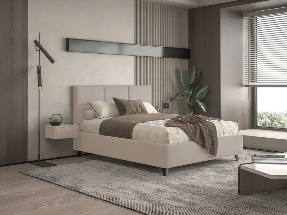 Кровать 1200 Индиго М/велюр античный бежевый Классик ППМ+мех.под.800Н+орт.1200