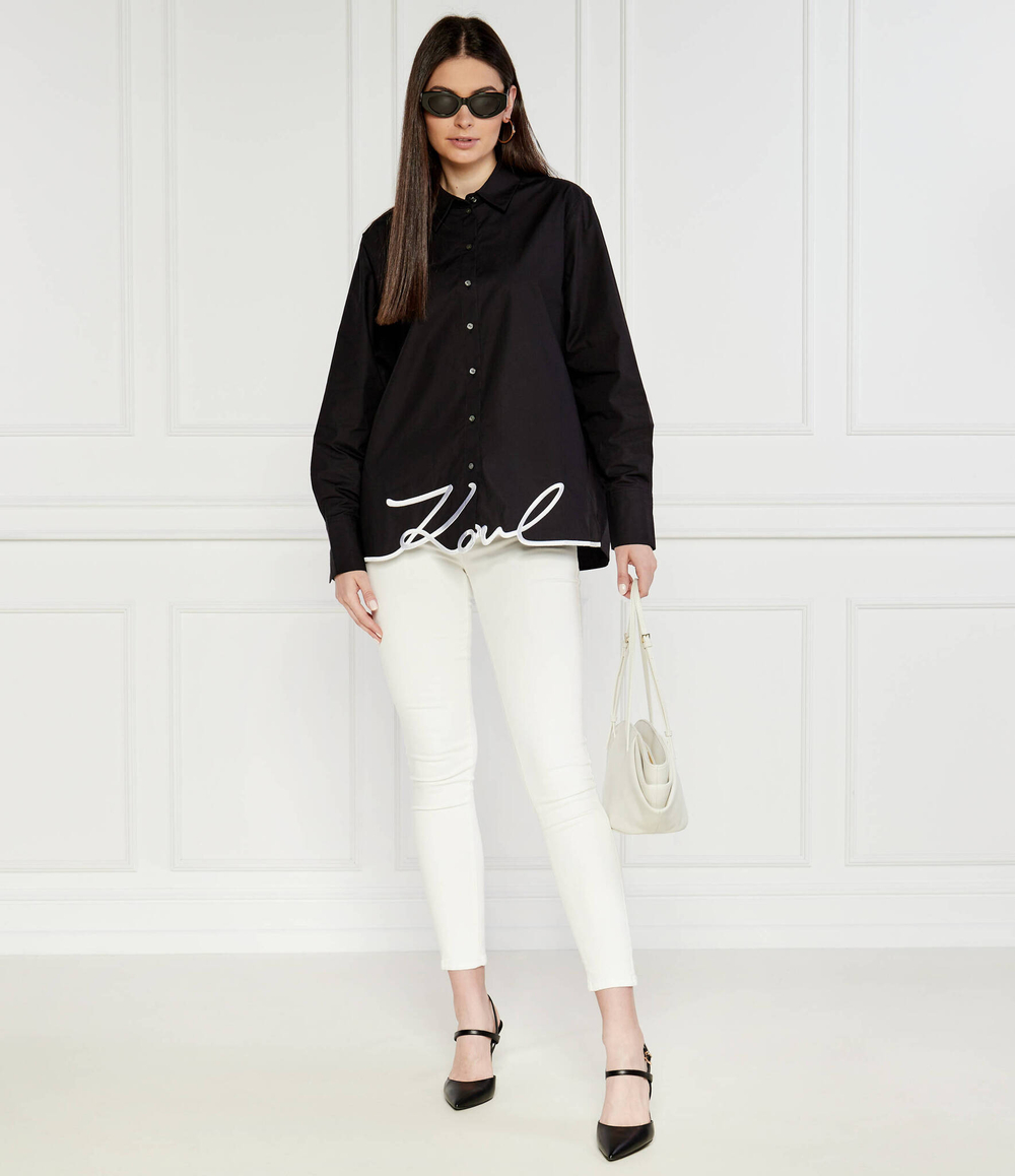Рубашка karl hem signature shirt Karl Lagerfeld - черный(236W1606)