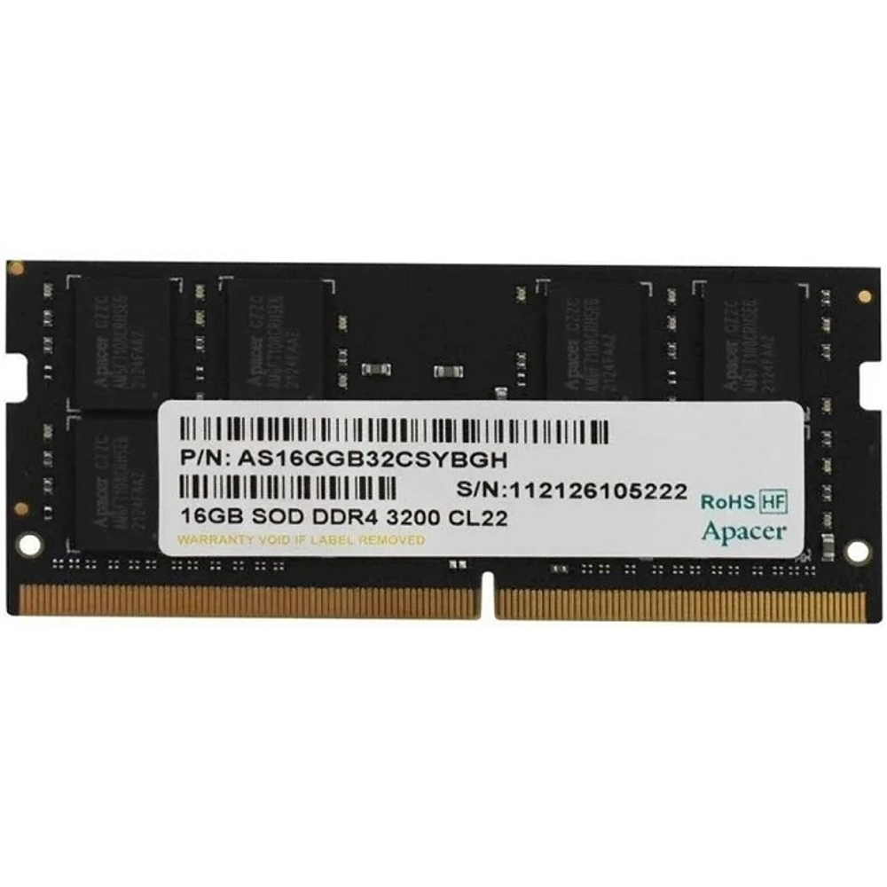 Оперативная память NBook SO-DDR4 16Gb, 3200Mhz, Apacer (ES.16G21.GSH)