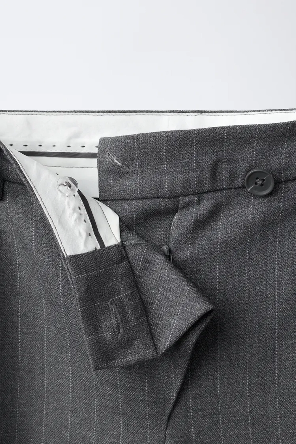 ZARA БРЮКИ SASTRE BARREL С ЗАПАХОМ, СЕРЫЙ