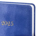 Ежедневник датированный 2025, А5, 138х213 мм, BRAUBERG "Elegant", под кожу, застежка, темно-синий, 115936
