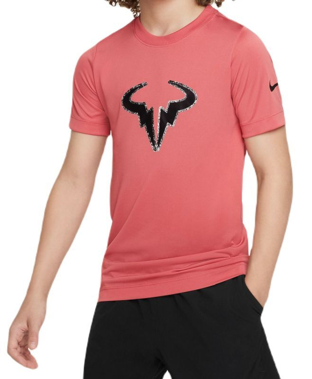 Футболка для мальчика теннисная Nike Rafa Training T-Shirt - adobe/black
