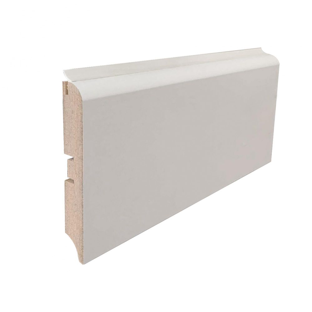 Плинтус МДФ с мягким краем Smartprofile Hide 100М белый под покраску 16x100х2400 мм