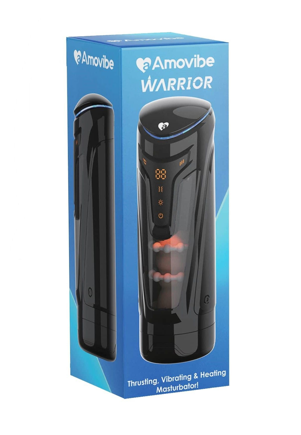 Инновационный вибромастурбатор Warrior с пенетрацией и массажем бусинами (Цвет: черный)
