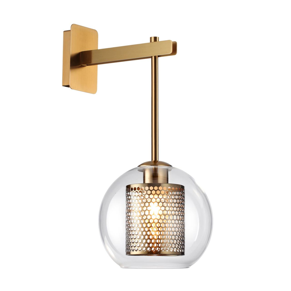 4939/1W PENDANT ODL22 000 античн.бронза/металл/прозрачный/стекло Бра E27 1*40W CLOCKY