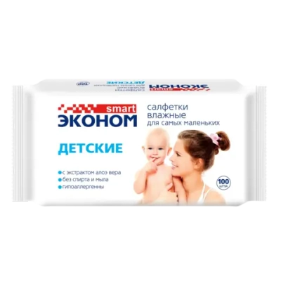 Салфетки влажные SMART Эконом детские100 шт