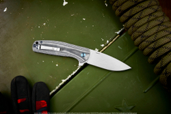 Складной нож Kizer Gemini сталь N690 StoneWash рукоять Микарта