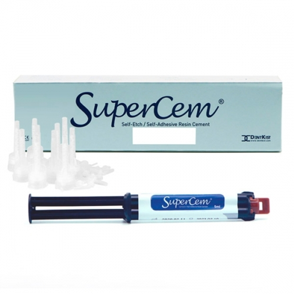 SuperCem (ЧамСуперЦем) постоянный композитный самопротравливающий цемент с двойным отверждением, для фиксации коронок и мостов DentKist 0