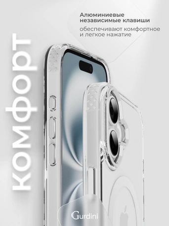 Чехол накладка iPhone 16 6.1" Gurdini Rome Series with Magsafe Clear