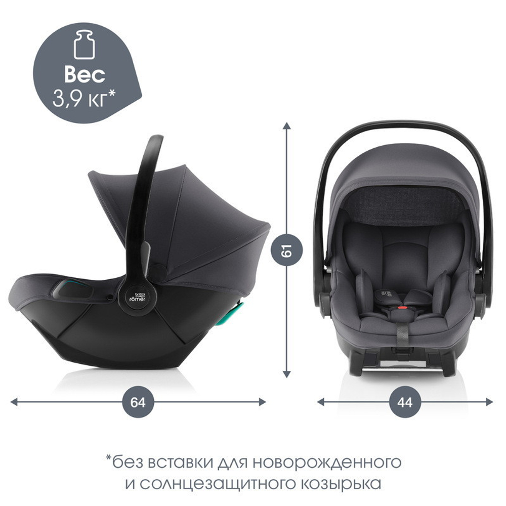 Коляска 3 в 1 Britax Roemer Smile 5Z и автокресло Baby-Safe Core Midnight Grey Space Black