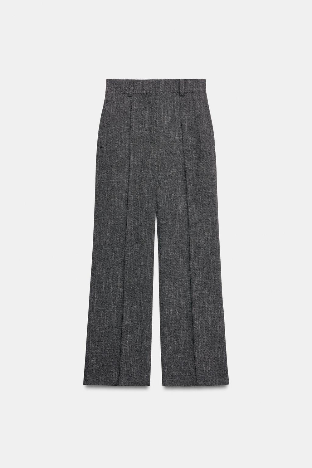 ZARA БРЮКИ WIDE LEG С ВЫСОКОЙ ПОСАДКОЙ — ZW COLLECTION, ТЕМНО-СЕРЫЙ