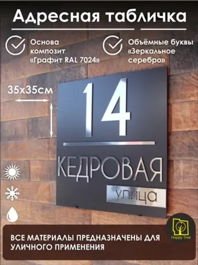 Адресная табличка на дом с объемными буквами