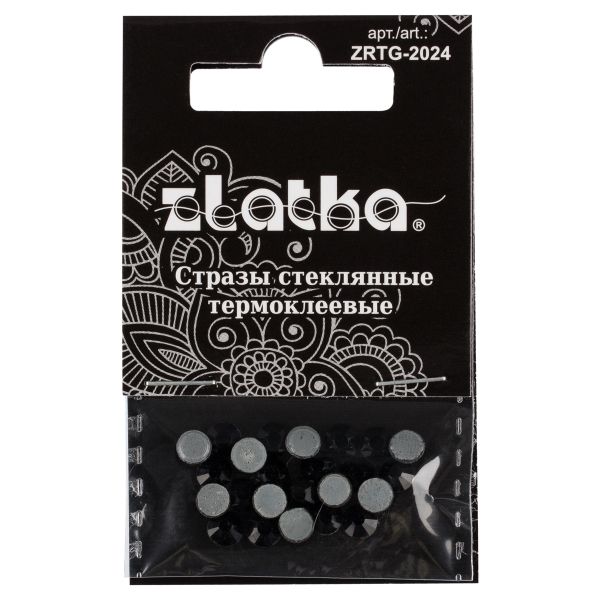 Стразы клеевые стекло 4.7 мм, 5х24 шт, SS20 №03 черный (Jet), Zlatka ZRTG-2024