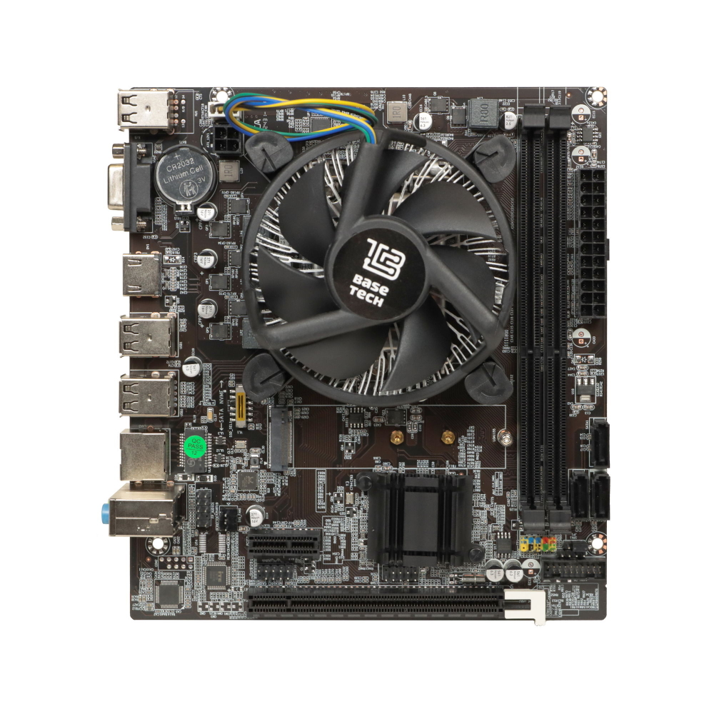 Материнская плата с процессором BaseTech H61M-K, Socket1155, i5-3570, mATX, Retail, Socket1155, Intel HD Graphics 2500, 2xDDR3, PCIe3.0, 1xM.2, GLAN, 8xUSB2, 2xUSB3, VGA, HDMI, кулер CPU (BT-H61M-K-3570)