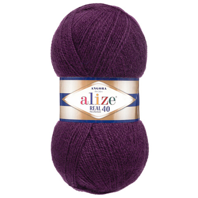 Пряжа Alize (Ализе) Angora Real 40 / уп.5 мот. по 100 г, 430м, 111 сливовый A