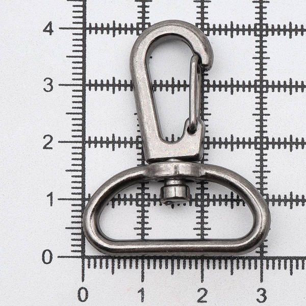 Карабин металл 25.0 мм (41х31 мм), никель черный, 10 шт