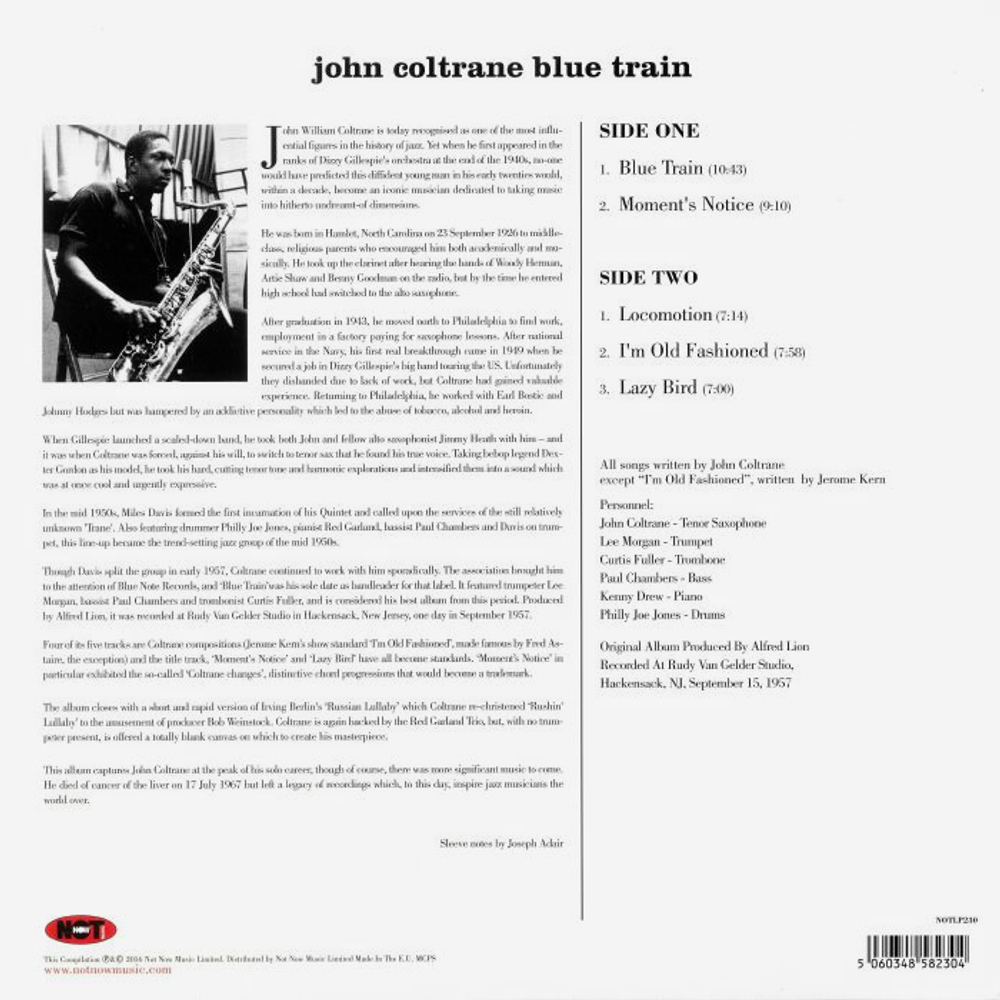 John Coltrane / Blue Train (Coloured Vinyl)(LP)