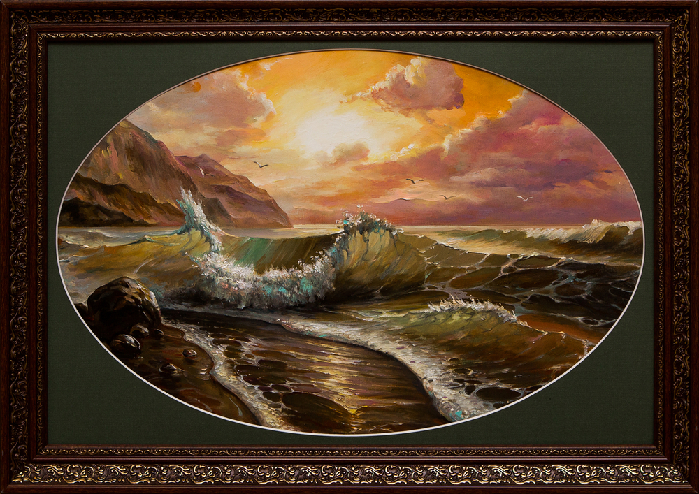 Картина маслом "Море. Закат" Васильев
