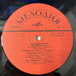 Винтажная виниловая пластинка LP Сборник Молодёжь И Песня (СССР 1978) (Лев Лещенко, Алла Пугачева, Муслим Магомаев и др)