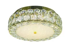 Люстра потолочная светодиодная NewRgy 6076E/72W GOLD+CLEAR, 72 Вт, золотая и прозрачная