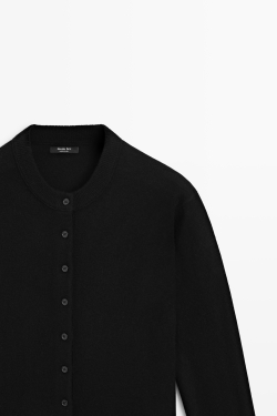 Massimo Dutti Кардиган с пуговицами, черный