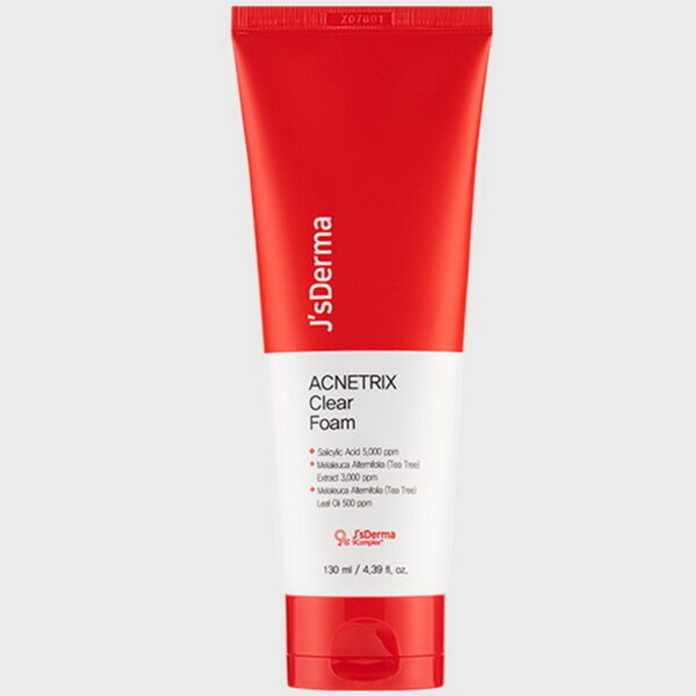 Антибактериальная пенка для умывания J'sDerma Acnetrix Clear Foam, 130мл