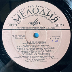 Винтажная виниловая пластинка LP Вадим Мулерман Зовёт Земля (СССР 1975)